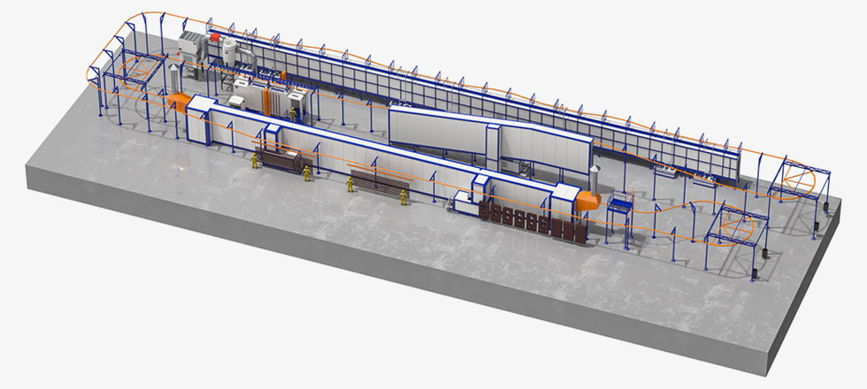 Aluminum Profile Powder Coating Production Line